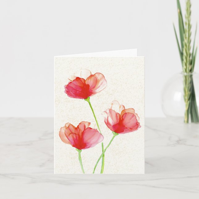 Carte pliée Red Poppies (Devant)