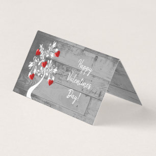 Carte pliée Red Valentine Hearts Tree