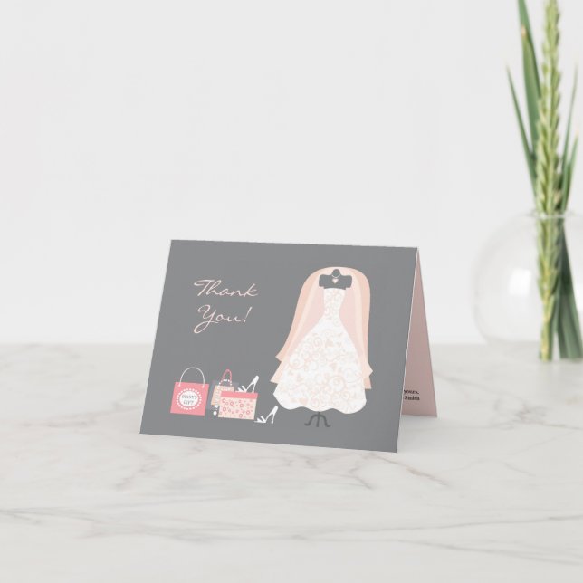 Carte pliée remerciement de shower de mariage (Devant)