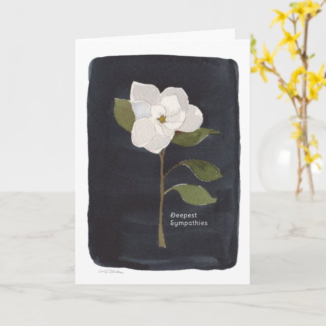Carte pliée Sympathie avec Fleur Aquarelle (Fleur jaune)