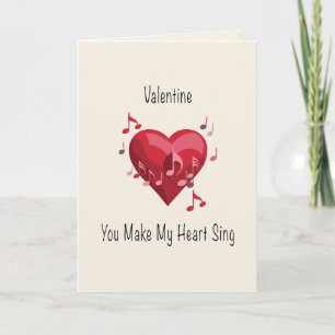 Carte pliée Valentine You Make My Heart Sing