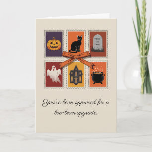 Carte pliée vintage Halloween Boo Ghost