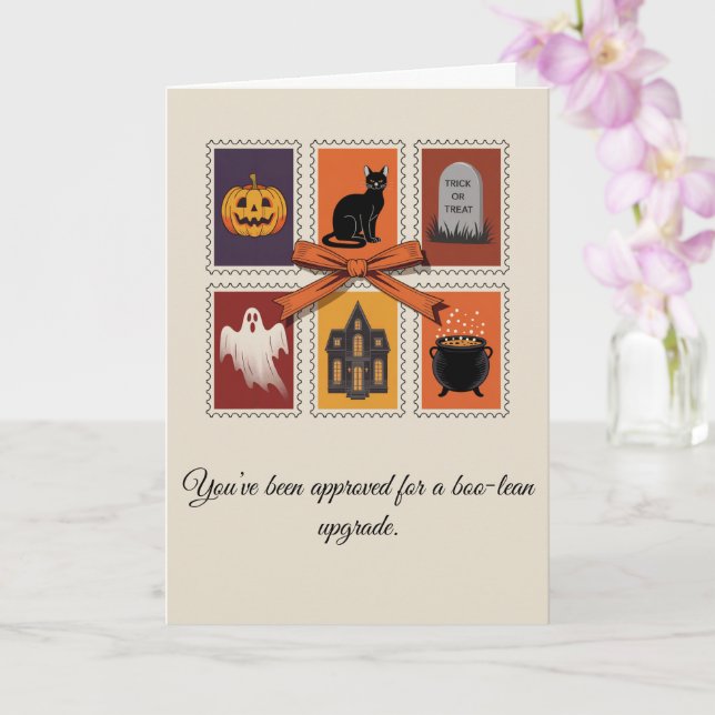 Carte pliée vintage Halloween Boo Ghost (Orchidée)