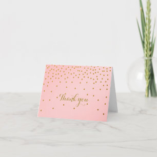 Carte Plier Pink & Gold Foil