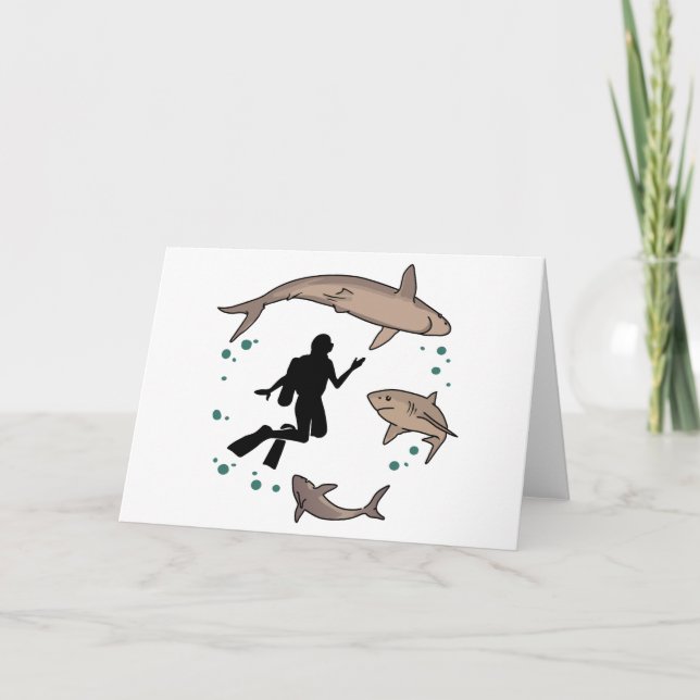 Carte Plongeur et requins (Devant)
