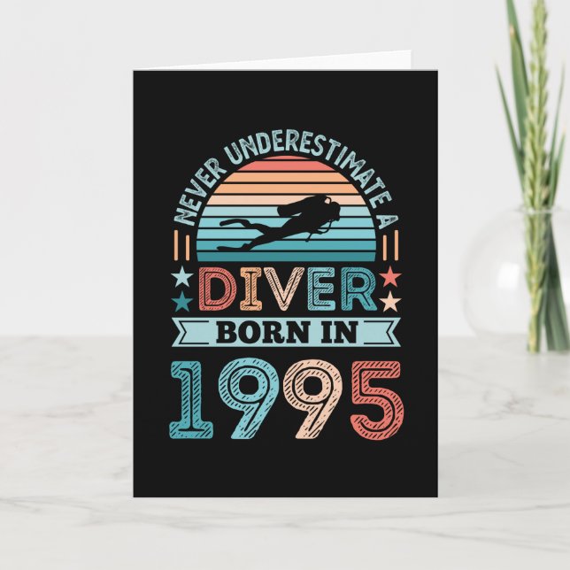 Carte Plongeur né 1995 30e Anniversaire Diving Gift Fan (Devant)