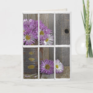 Carte pluie sur la fenêtre avec des mamans d'anniversair