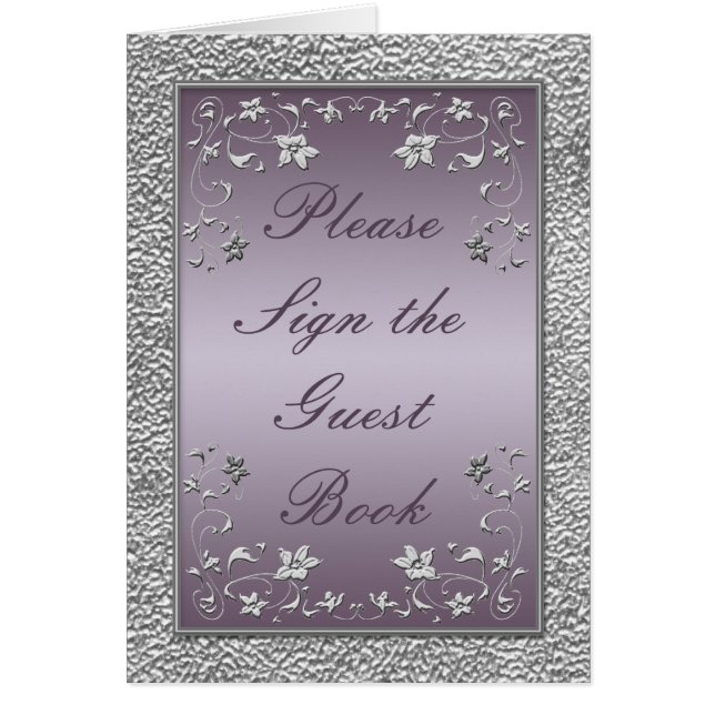 Carte Plum and Pewer Floral Table Card (Devant)