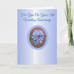 Carte Plumbago 75e anniversaire de mariage personnalisé