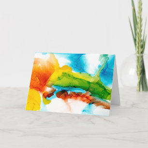 Carte Plume primaire - aquarelles