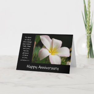 Carte Plumeria floral d'anniversaire avec le vers au