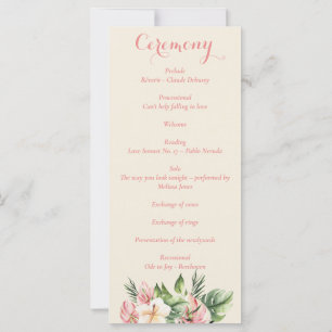 Carte Plumeria tropicale & Flamant rose Lily Floral Prog
