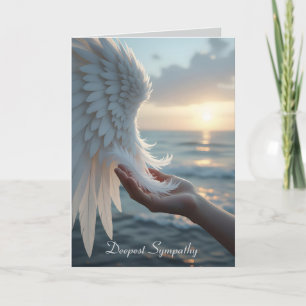 Carte Plumes blanches de l'aile d'un ange, sympathie