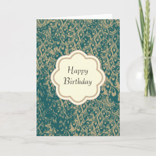 Carte Plumes de paon Anniversaire