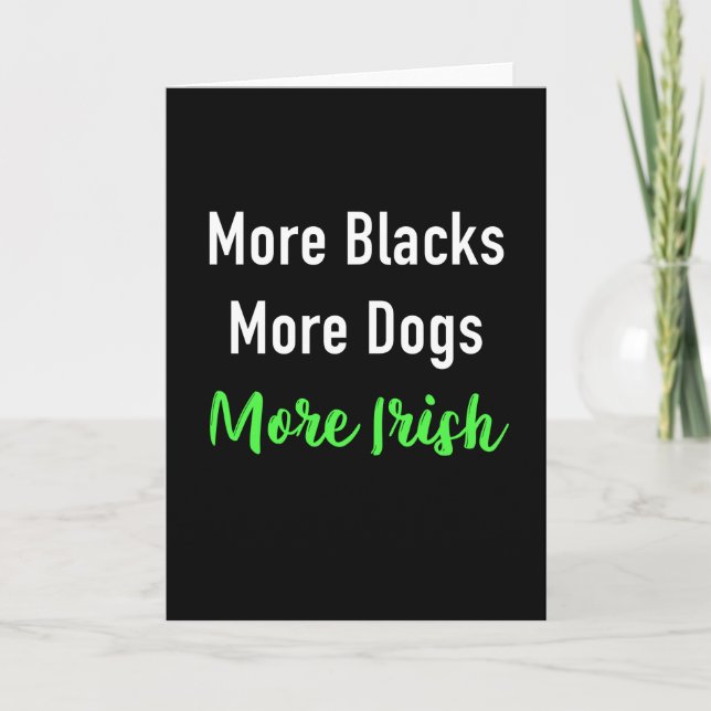 Carte Plus de Noirs Plus de Chiens Plus d'Irlandais (Devant)