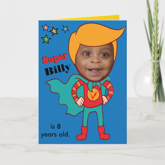 Carte Plus grand Superhero incroyable comique Anniversai (Devant)