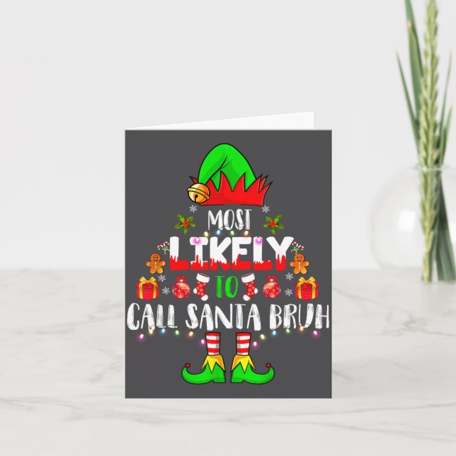 Carte Plus susceptible d'appeler le Père Noël Bruh tenue (Devant)
