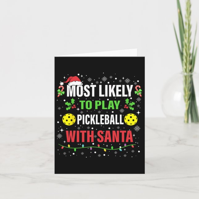 Carte Plus susceptible de jouer au Pickleball avec Santa (Devant)