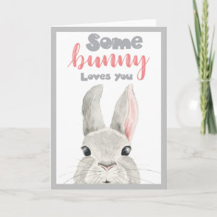 Carte Plutôt Aimant Vous Bunny Mignonne Aquarelle Peekin