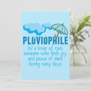 Carte Pluviophile Pluie Lover mignon Parapluie bleu