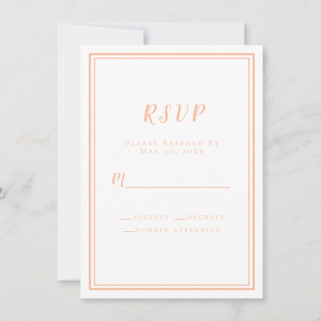 Carte Poche mariage & Blanc Moderne Élégant RSVP Inserti (Devant)
