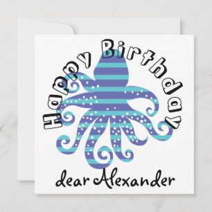 Carte Poctopus à rayures bleues