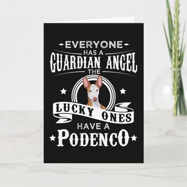 Carte Podenco Chien drôle Idée cadeau (Devant)