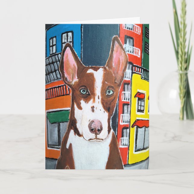 Carte Podenco dans Town Peinture par Alfred Fox (Devant)