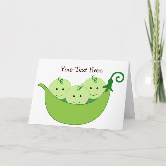 Carte Pods de pois triplet (personnalisables) (Devant)