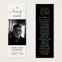 Carte Poem Carte In Love Memory Funeral Card