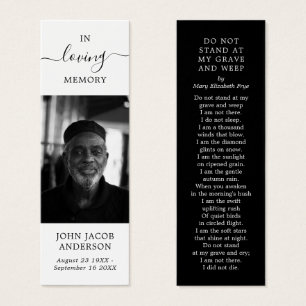 Carte Poem Carte In Love Memory Funeral Card