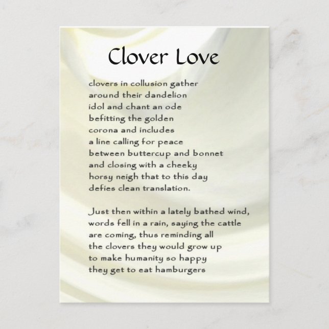 Carte Poem de ferme amusante #6 (Devant)