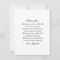 Carte Poem Merci Flower Girl Script