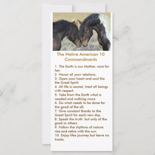 Carte Poème amérindien avec Mustangs sauvages