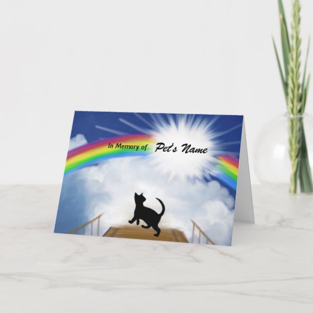 Carte Poème commémoratif de Rainbow Bridge pour chats (Devant)