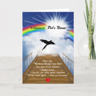 Carte Poème commémoratif du pont Rainbow pour les oiseau
