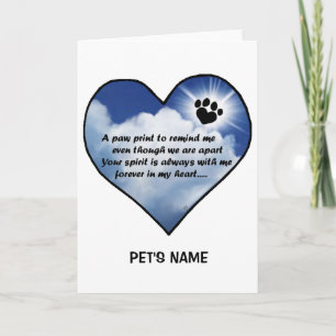 Carte Poème commémoratif Pawprint