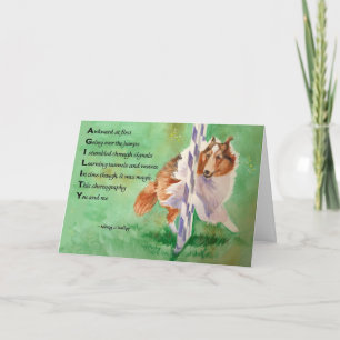 Carte Poème d'agilité de Sheltie