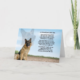 Carte Poème d'ami chien berger allemand