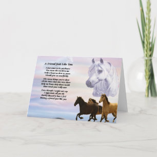 Carte Poème d'ami des chevaux