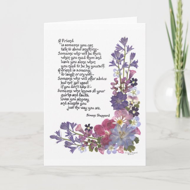 Carte Poème d'amitié (Devant)