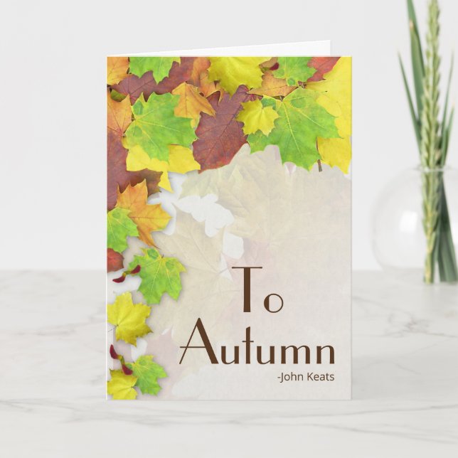 Carte Poème d'automne de John Keats (Devant)