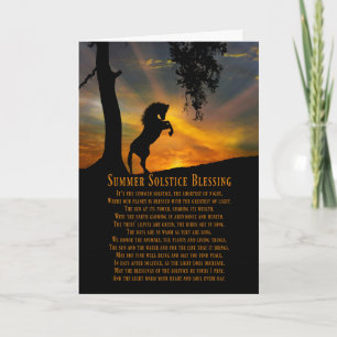 Carte Poème de bénédictions du solstice d'été du cheval 