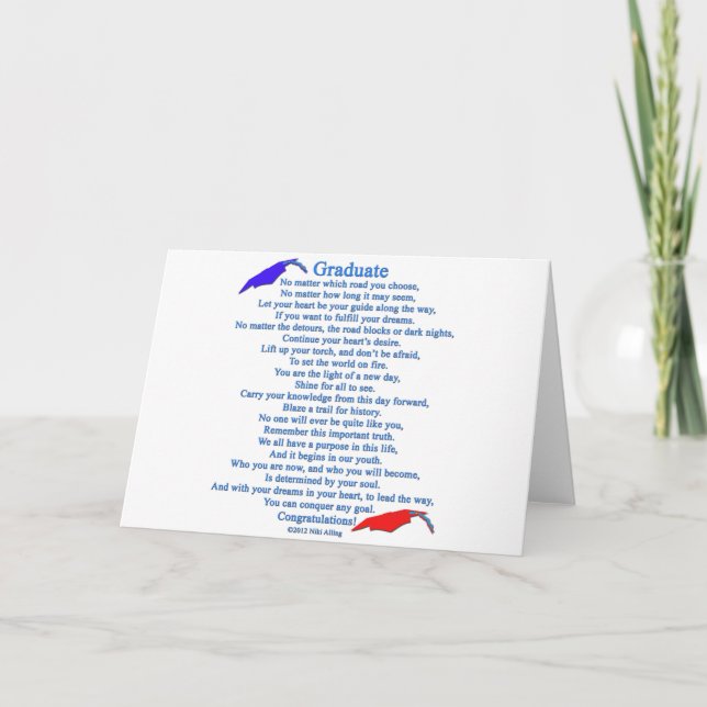 Carte Poème de fin d'études (Devant)