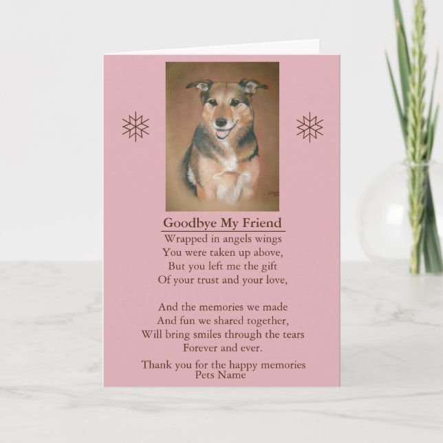 Carte poème de sympathie pour chien amoureux et original (Devant)
