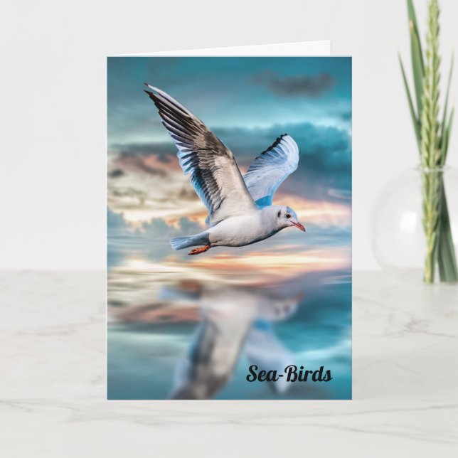 Carte Poème des mouettes et des oiseaux marins (Devant)