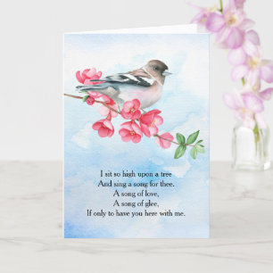 Carte Poème d'oiseau chanteur