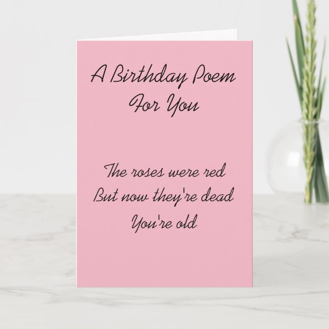Carte Poème foncé d'anniversaire (Devant)