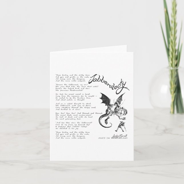Carte Poème Jabberwocky (Devant)