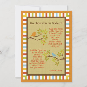 Carte Poème "Overheard in an Orchard" (Robin et Bruant)